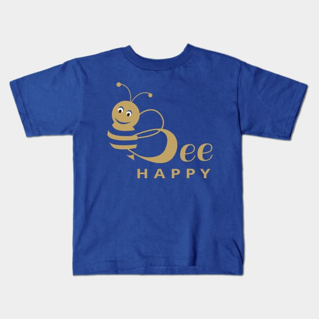 Bee Happy Kids T-Shirt by dddesign